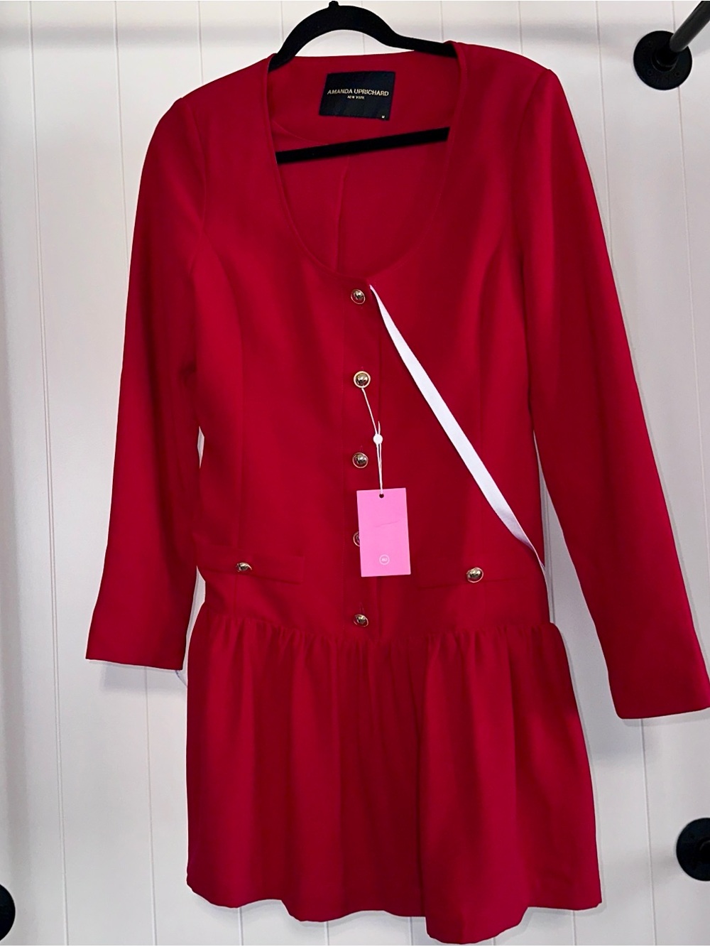 NWT Amanda Uprichard Fallon Dress in Scarlet Size M